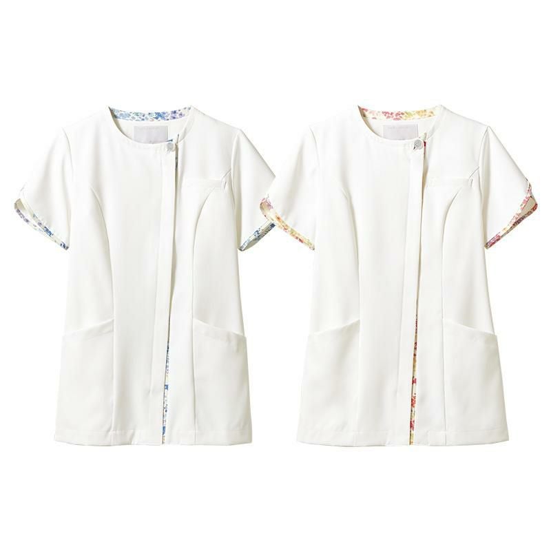 ナースジャケット（半袖） 女性 S-3L[LW802-12/住商モンブラン×ローラアシュレイ]