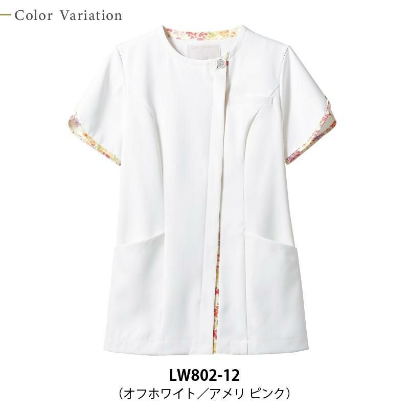 ナースジャケット（半袖） 女性 S-3L[LW802-12/住商モンブラン×ローラアシュレイ]