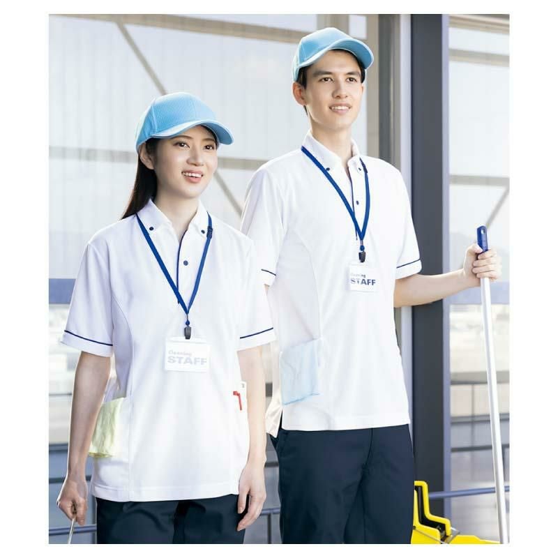 介護 サイドポケット半袖ポロシャツ・速乾・男女兼用(アイトス/AZ-7668