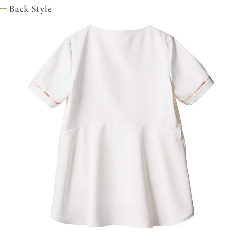 介護 半袖スクラブ [LW602-12/住商モンブラン×ローラアシュレイ] （S-3L）女性用