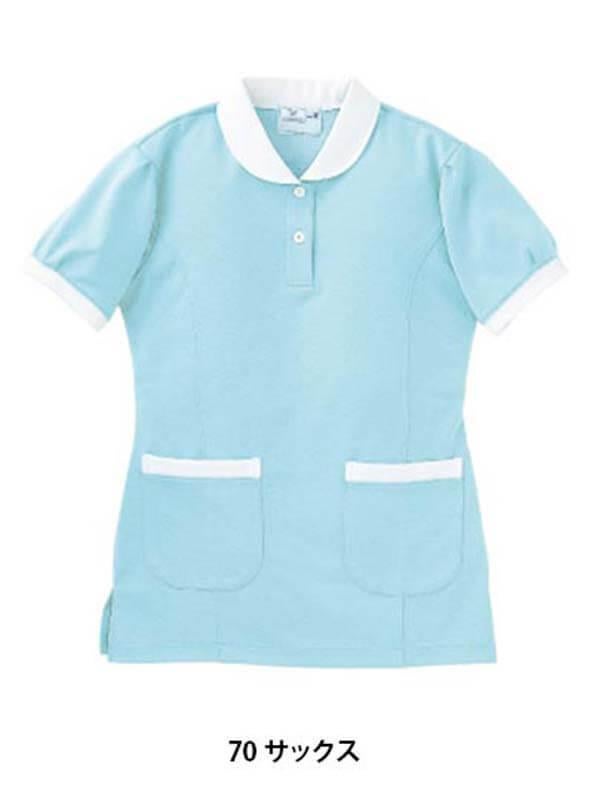 介護 ケアワークシャツ[トンボ/CR057]クレリック/吸汗/レディス