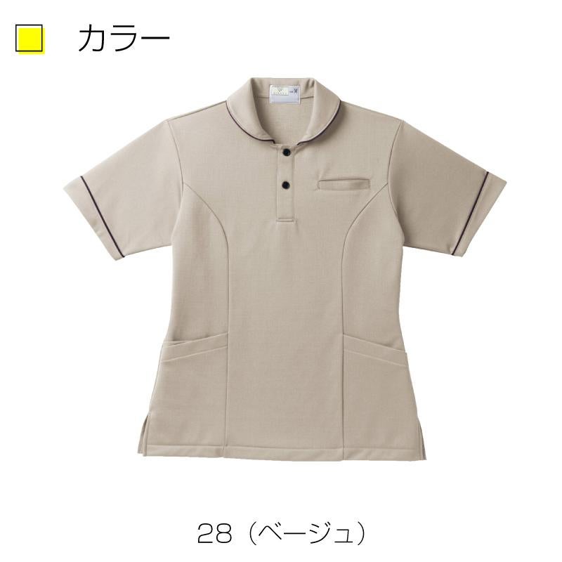 介護 レディスケアワークシャツ[トンボ/CR142]パイピング/吸汗速乾/制電