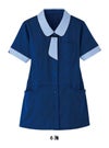 介護 半袖ロングニットシャツ[カーシー/HL-2639]ネクタイ風/レディス/吸汗速乾/ストレッチ