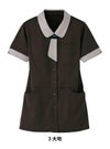 介護 半袖ロングニットシャツ[カーシー/HL-2639]ネクタイ風/レディス/吸汗速乾/ストレッチ