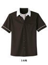介護 半袖ニットシャツ[カーシー/HM-2619]アスコットタイ風/男女兼用/吸汗速乾/ストレッチ
