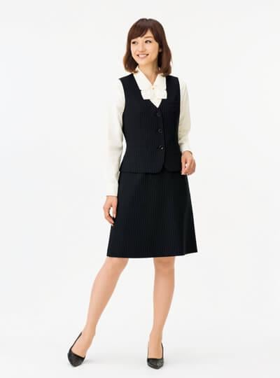 事務服 Aラインスカート[ボンマックス/AS2284]ピンストライプ