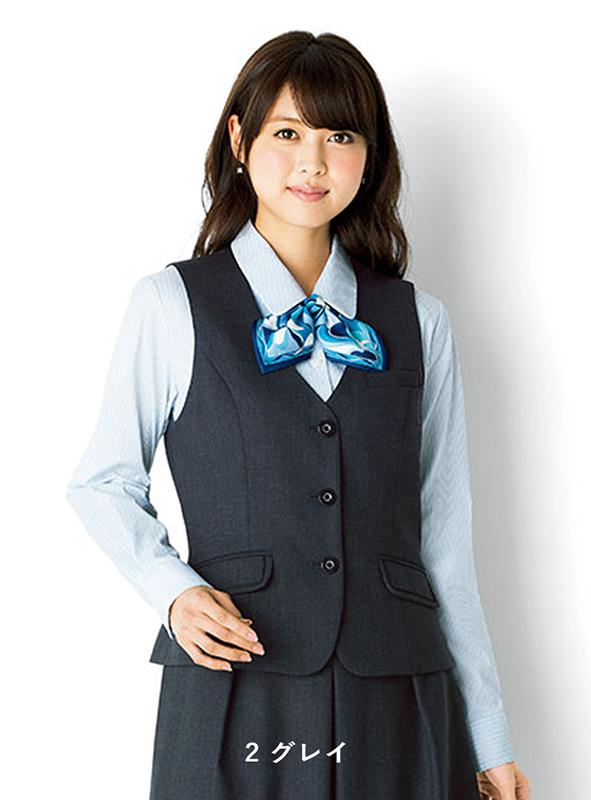 事務服 ベスト[ボンマックス/LV1181]小柄チェック/軽量｜事務服