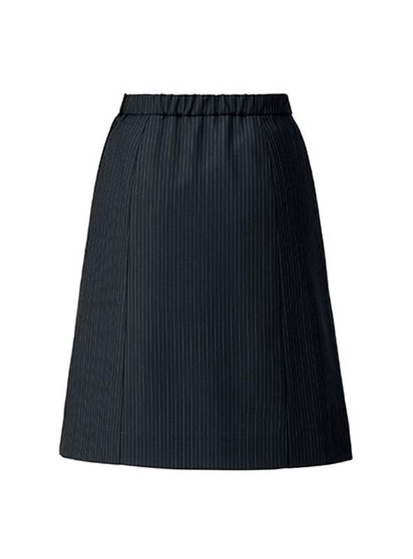 事務服 Aラインスカート[ボンマックス/LS2196]ストライプ/後ゴム