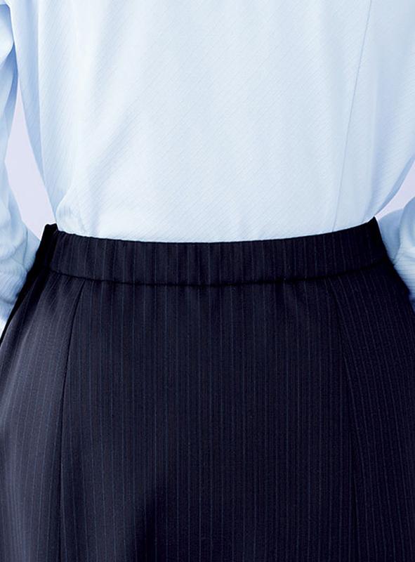 事務服 Aラインスカート[ボンマックス/LS2198]ストライプ/後ゴム