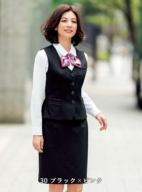 事務服 タイトスカート[ボンマックス/LS2199]ストライプ/後ゴム｜事務
