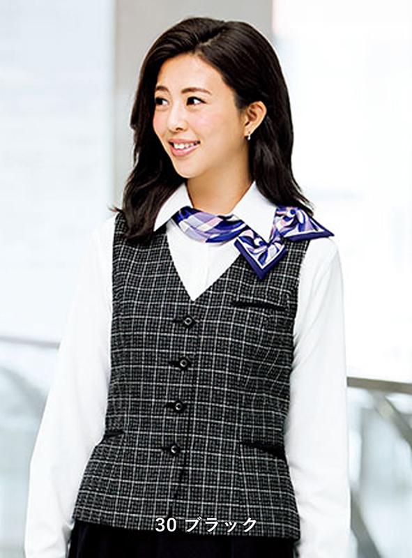 事務服 ベスト[ボンマックス/LV1183]ツイードチェック｜事務服