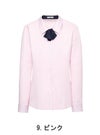 事務服 長袖ブラウス[ボンマックス/RB4159]ニット/ドットリボン付