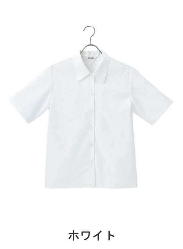 事務服 半袖ブラウス[チクマ/AR1633-1]無地/形態安定/防汚