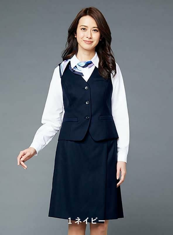 事務服 ラップキュロット[チクマ/UF3518]無地/ストレッチ/防シワ