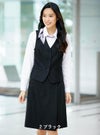 事務服 ラップキュロット[チクマ/UF3518]無地/ストレッチ/防シワ