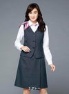 事務服 ラップキュロット[チクマ/UF3518]無地/ストレッチ/防シワ