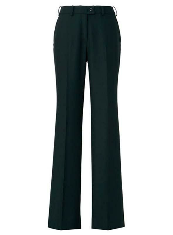 事務服 ストレートパンツ[チクマ/UF5510-3]無地/プチローライズ