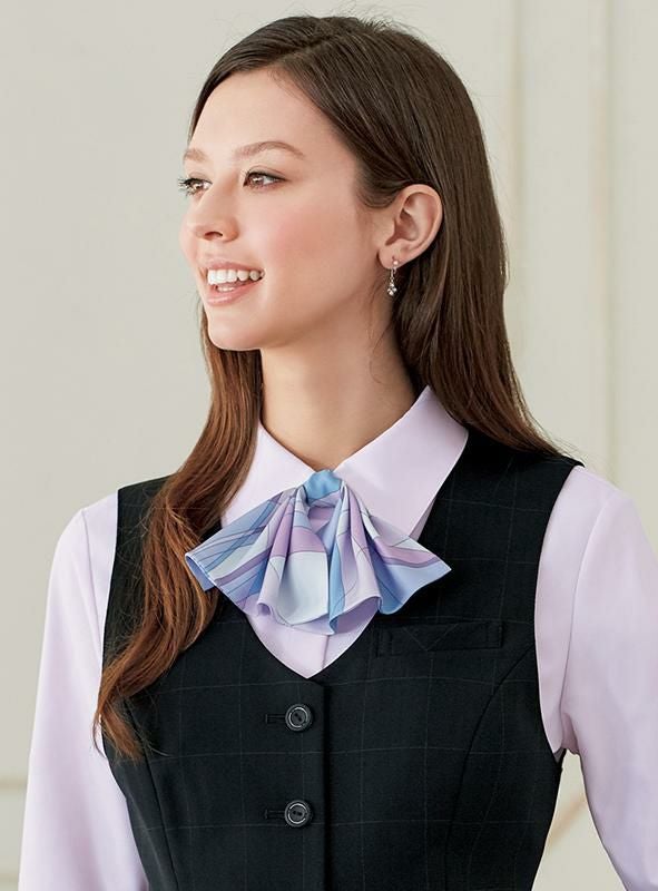 事務服 スカーフタイ[神馬本店/E111]パステル/正面