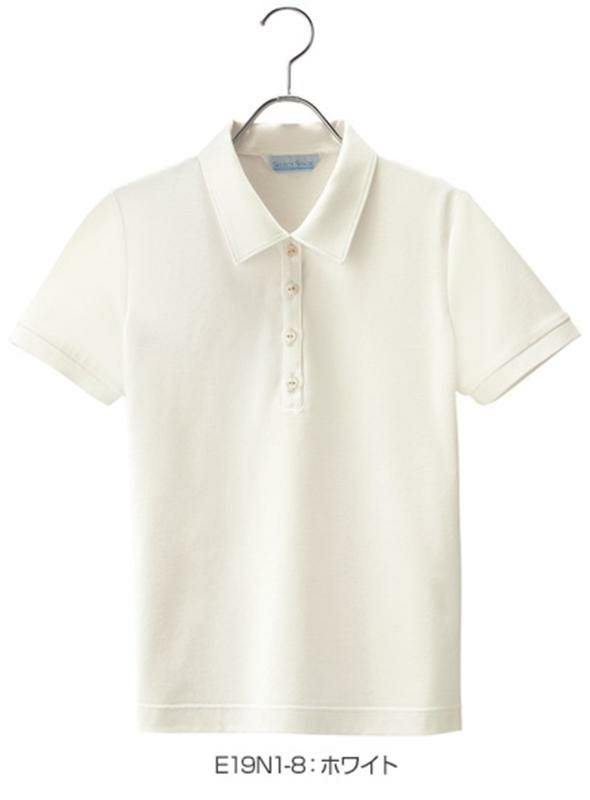 事務服 カットソー[神馬本店/E19N1]無地/ストレッチ