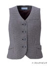 事務服 ベスト[神馬本店/E2415]チェック/背ベルト付