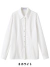 事務服 長袖ブラウス[神馬本店/SA051B]無地/ニット/ストレッチ
