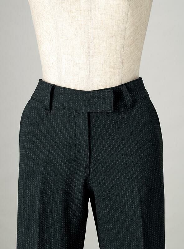 事務服 パンツ[神馬本店/SA130P]ストライプ/ストレッチ