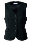 事務服 ベスト[神馬本店/SA300V]ウインドペンチェック/ストレッチ