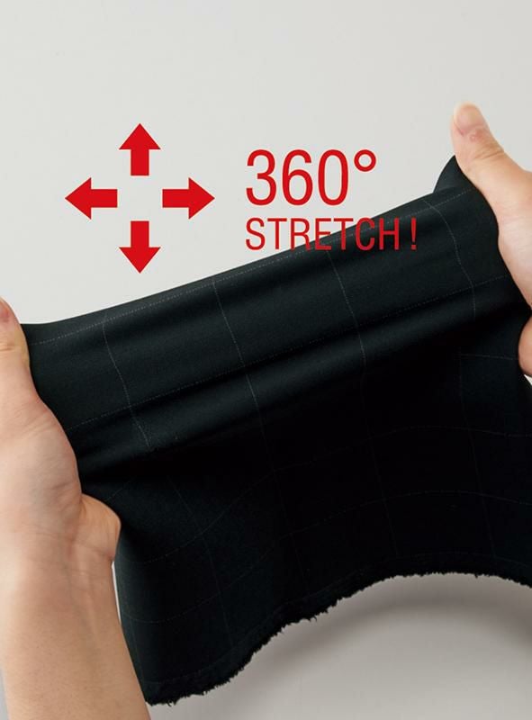 事務服 美形/Aラインスカート[神馬本店/SA307S]ウインドペンチェック/ストレッチ