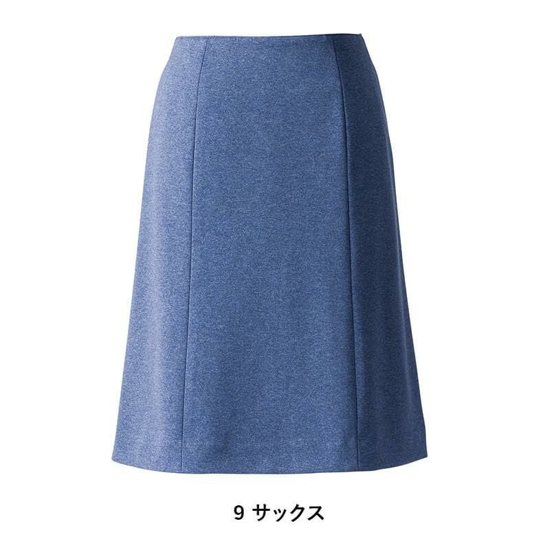 事務服 美形/セミフレアスカート[神馬本店/SA325S]無地/ストレッチ/毛玉防止