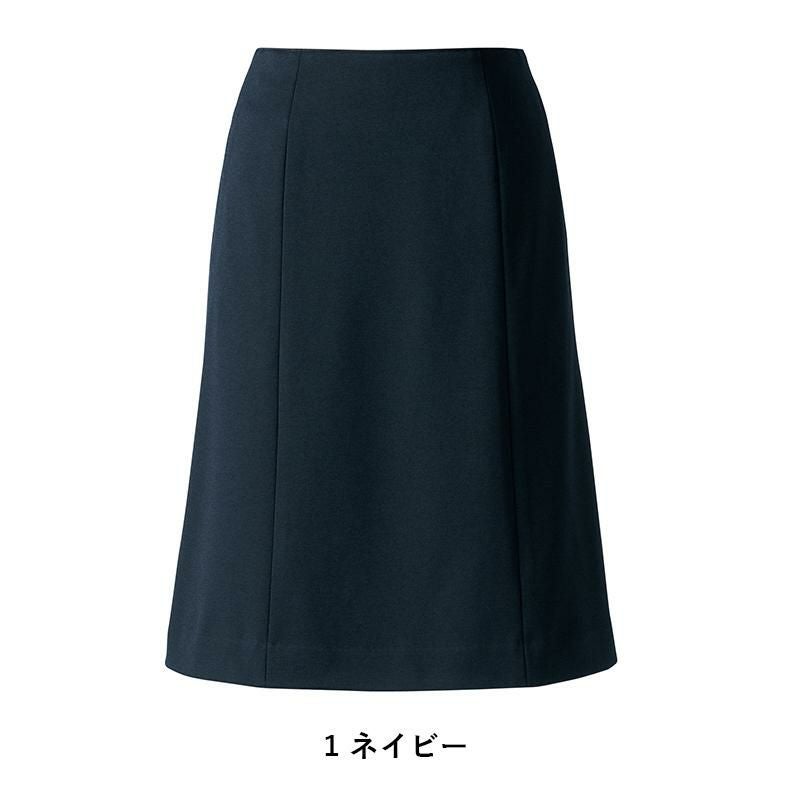 事務服 美形/セミフレアスカート[神馬本店/SA325S]無地/ストレッチ/毛玉防止