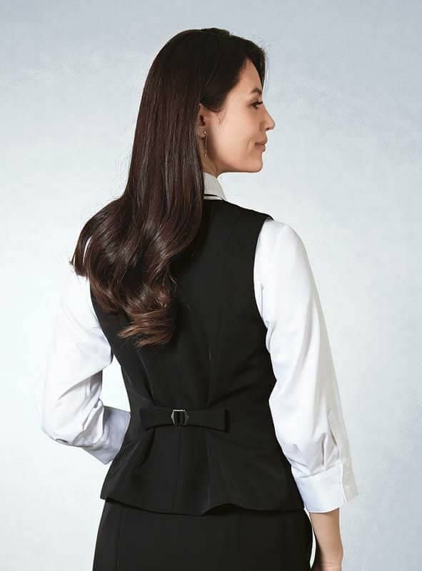 事務服 ベスト[カーシー/EAV-649]チェック/ストレッチ