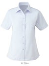 事務服 半袖シャツブラウス[カーシー/ESB-405]無地/ストレッチ