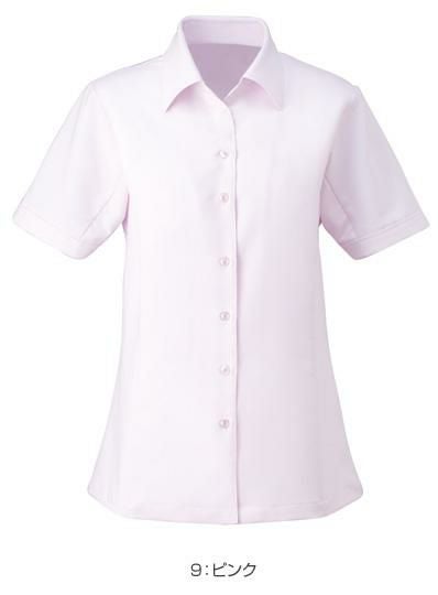 事務服 半袖シャツブラウス[カーシー/ESB-405]無地/ストレッチ