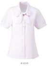 事務服 半袖ボウブラウス[カーシー/ESB-407]無地/ストレッチ