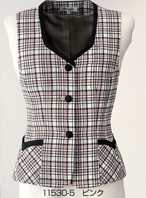 事務服 ベスト[アンジョア/11530]チェック