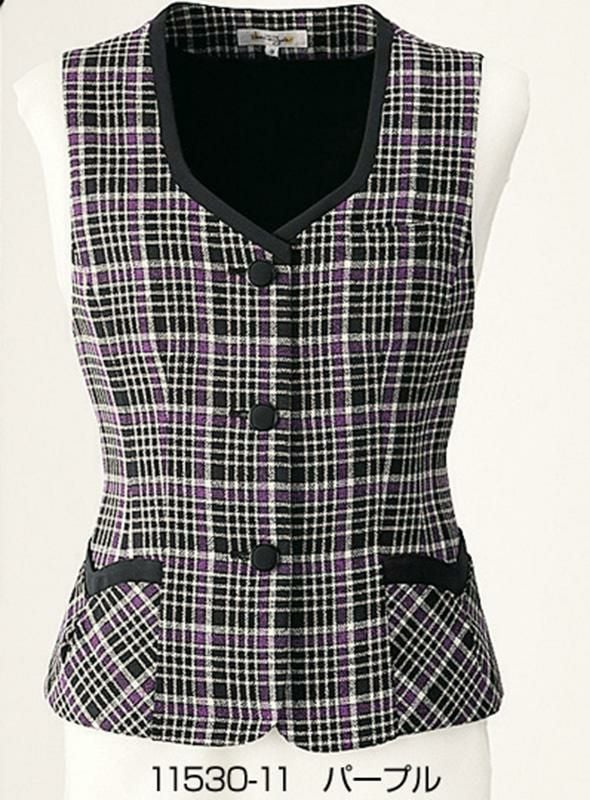 事務服 ベスト[アンジョア/11530]チェック