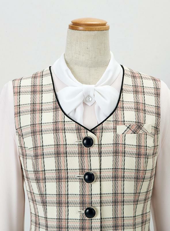 事務服 ベスト[アンジョア/11740]チェック