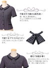 事務服 オーバーブラウス[アンジョア/26255]チェック/リボン付