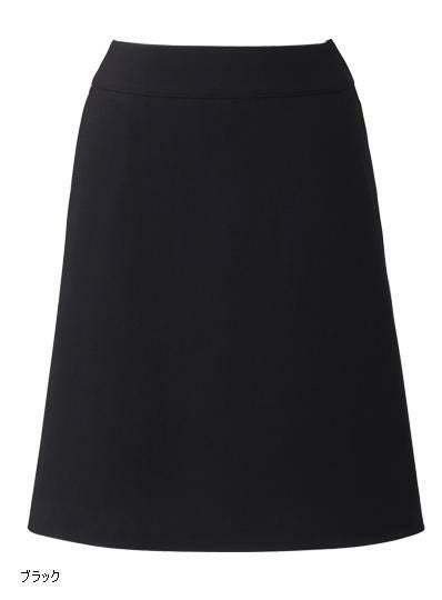 事務服 セミフレアースカート[アンジョア/56153]無地/ストレッチ/春夏用