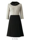 事務服 ワンピース[アンジョア/61680]ツイード