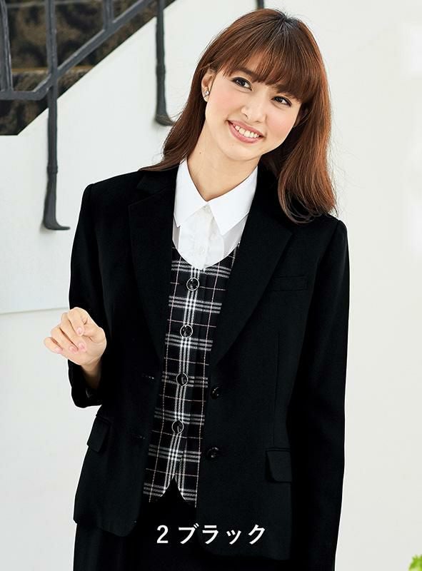 事務服 ジャケット[アンジョア/81415]無地/ストレッチ