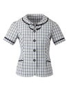 事務服 オーバーブラウス[フォーク/FB71184]チェック/吸汗速乾