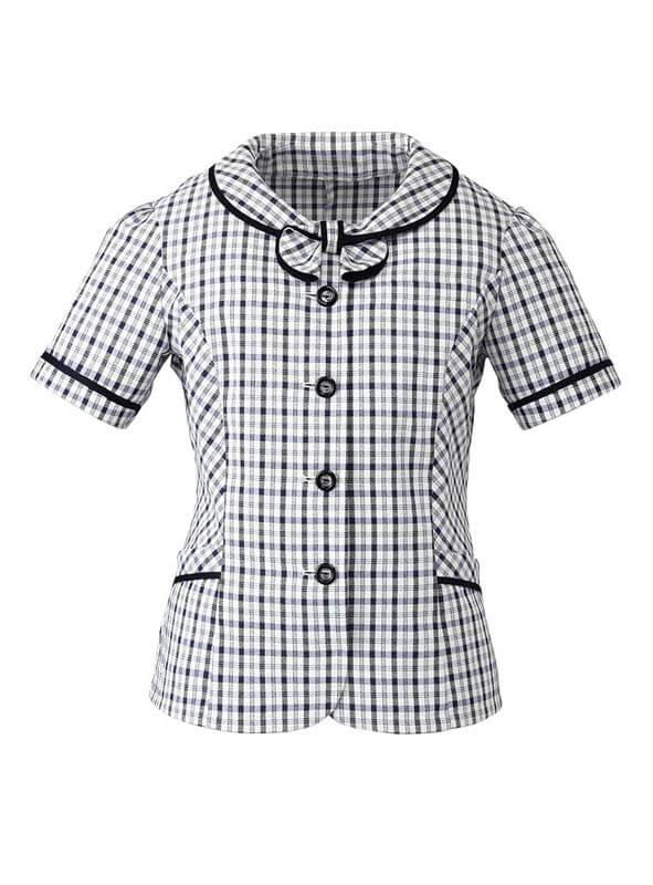 事務服 オーバーブラウス[フォーク/FB71184]チェック/吸汗速乾