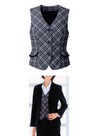 事務服 ベスト[フォーク/FV35849]ヘリンボーンチェック