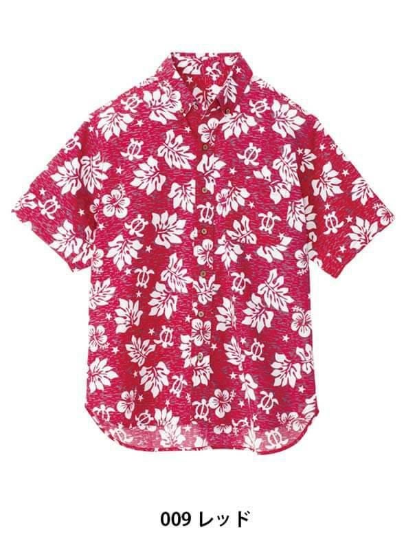 ボタンダウンアロハシャツ（ハワイの夜） [アイトス/AZ-56109] 綿ポリ/男女兼用