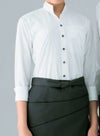 飲食 七分袖スタンドカラーシャツ [セブン/3319] 防透/男女兼用