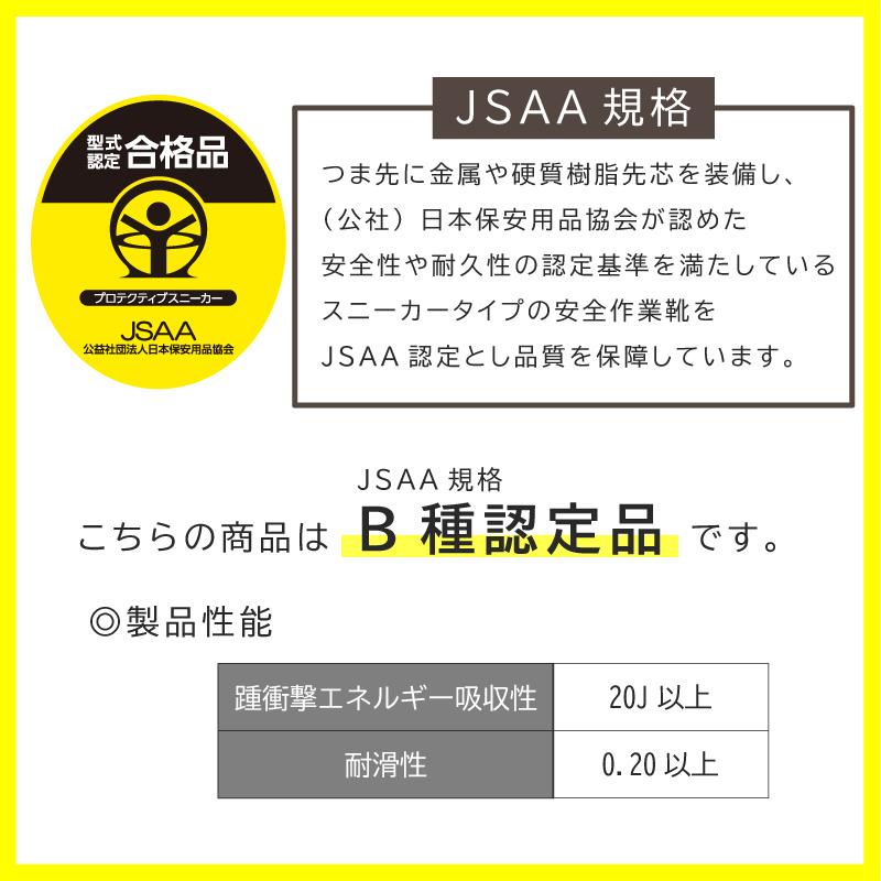 プロスニーカーJSAA規格B種認定品/吸収性・耐滑性（男女兼用）[ジーベック/85141]22.0-30.0