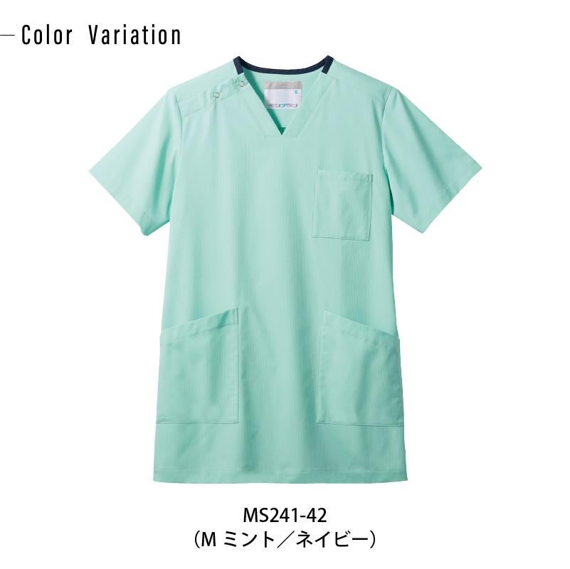 スクラブ 半袖 介護 医療 男女兼用[MS241-22/住商モンブラン]（S-3L）