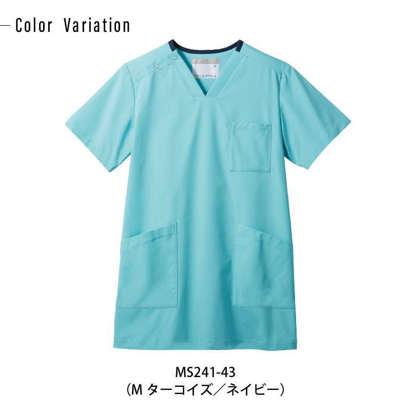 スクラブ 半袖 介護 医療 男女兼用[MS241-22/住商モンブラン]（S-3L）