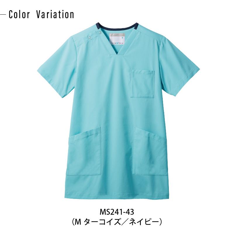 スクラブ 半袖 介護 医療 男女兼用[MS241-22/住商モンブラン]（S-3L）